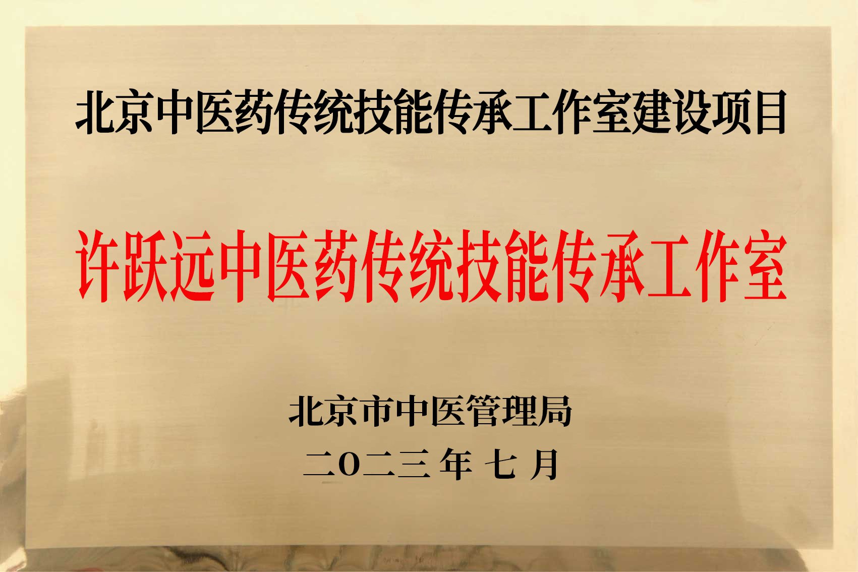 许跃远中医药传统技能传承工作室